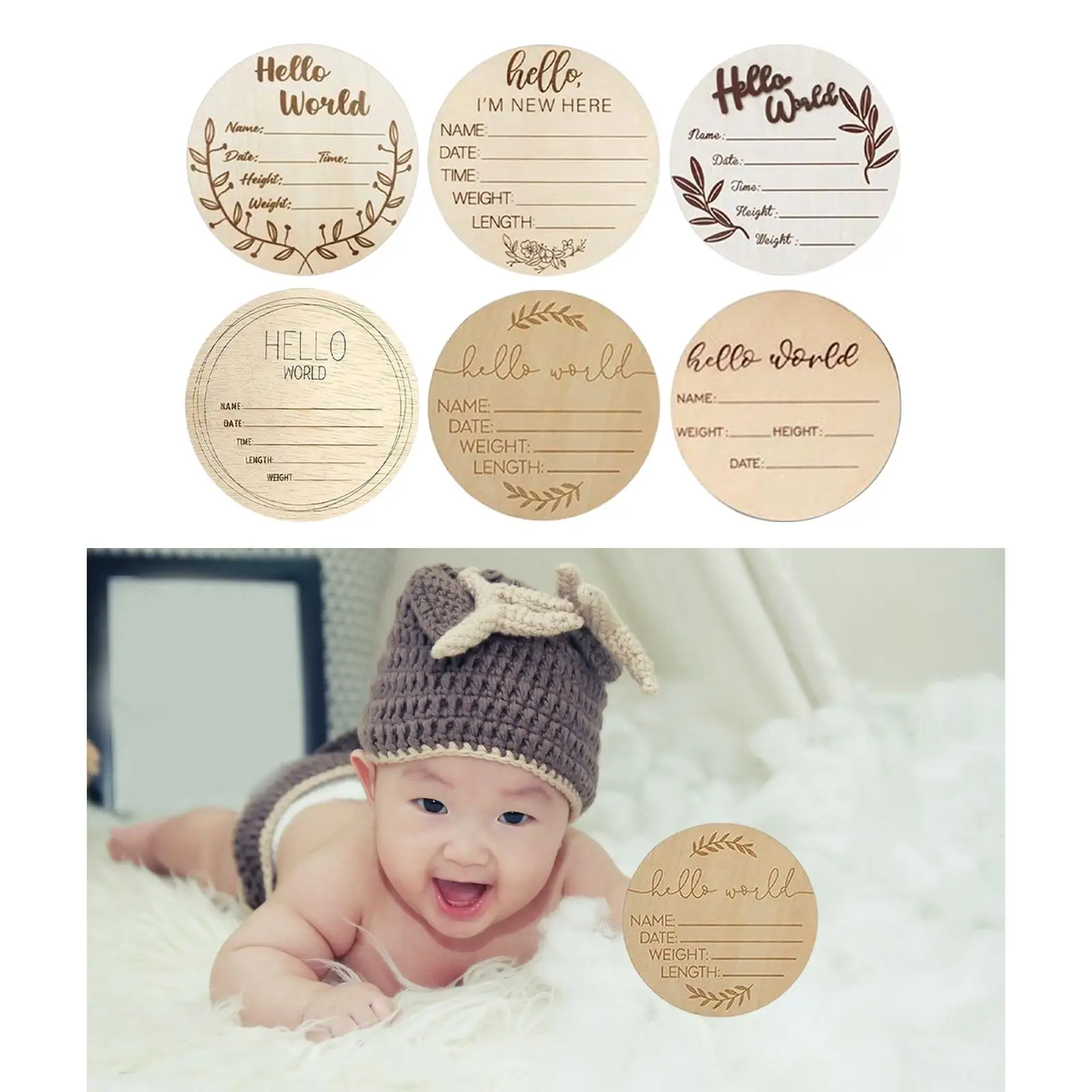 18x Baby Monthly  Cards,Double Sided Monthly  Cards for Infants Photo Props