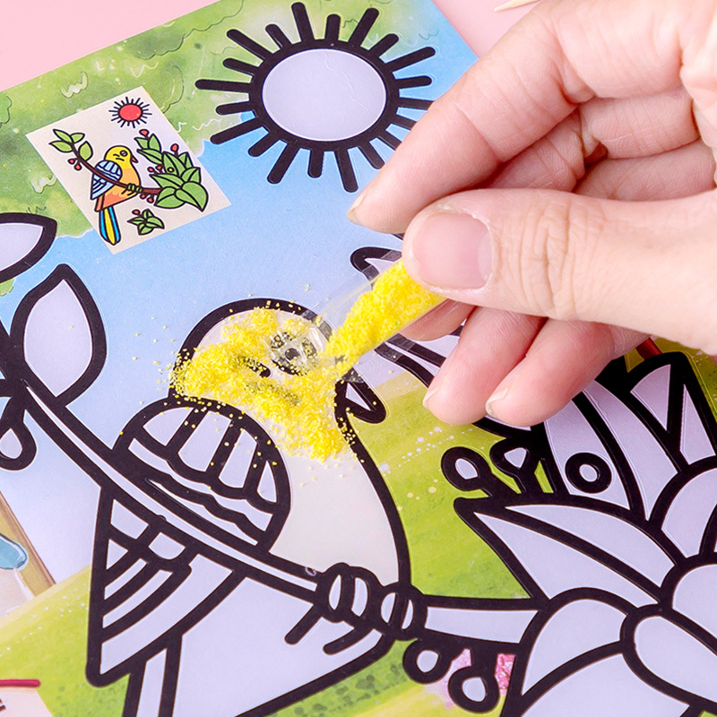 Description Picture 5 of item15Pcs Cartoon Sand Painting Pictures DIY Drawing Education Toy for Kids Birthday Party Favors Kindergarten Prizes Treat Bag