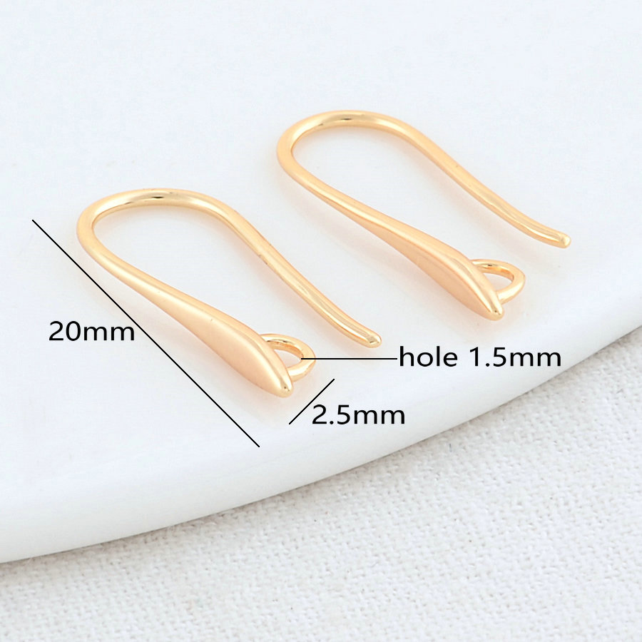 2,5*20MM 14K Gold Farbe Messing Ohrringe Hoops Hohe Qualität Schmuck Machen Liefert Diy Erkenntnisse Zubehör – Detail 2