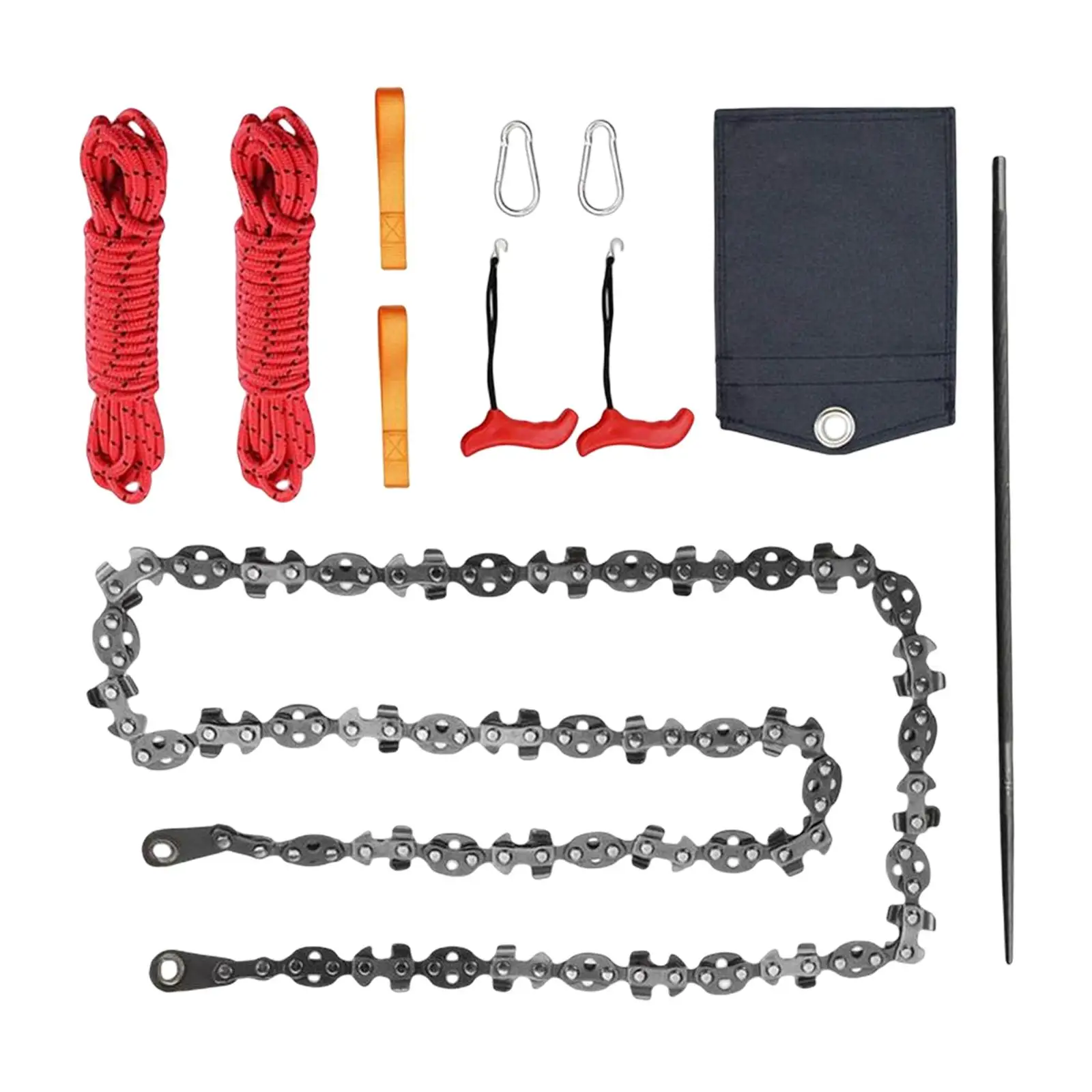 Handheld Zipper Saw with Storage Bag Emergency Saw Pocket Hand Chain Saw Wire Saw for Gardening Outdoor Wood Cutting Camping