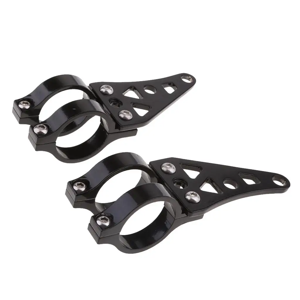 2Pcs Universal Motorcycle 39mm Fork Headlight Mount Bracket Black