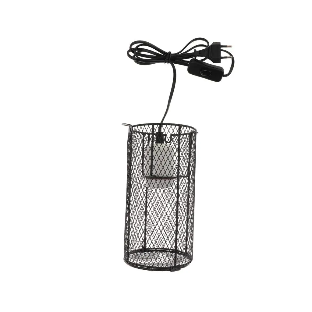 Reptile Cage Anti-scald Heating Lamp Shade Light Holder Bulb E27 EU Plug