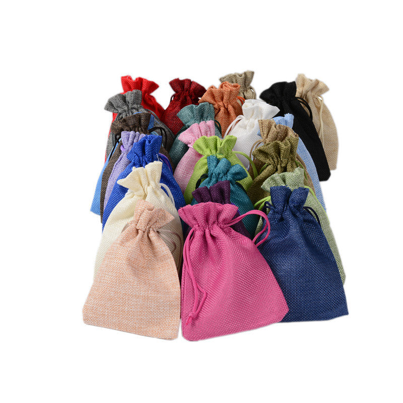 5 Stück Multisize Jute Sackleinen Leinen Kordelzug Tasche Weihnachten Halloween Geschenktüten Hochzeit Geburtstag Party Süßigkeiten Schokolade Verpackungsbeutel – Detail 2