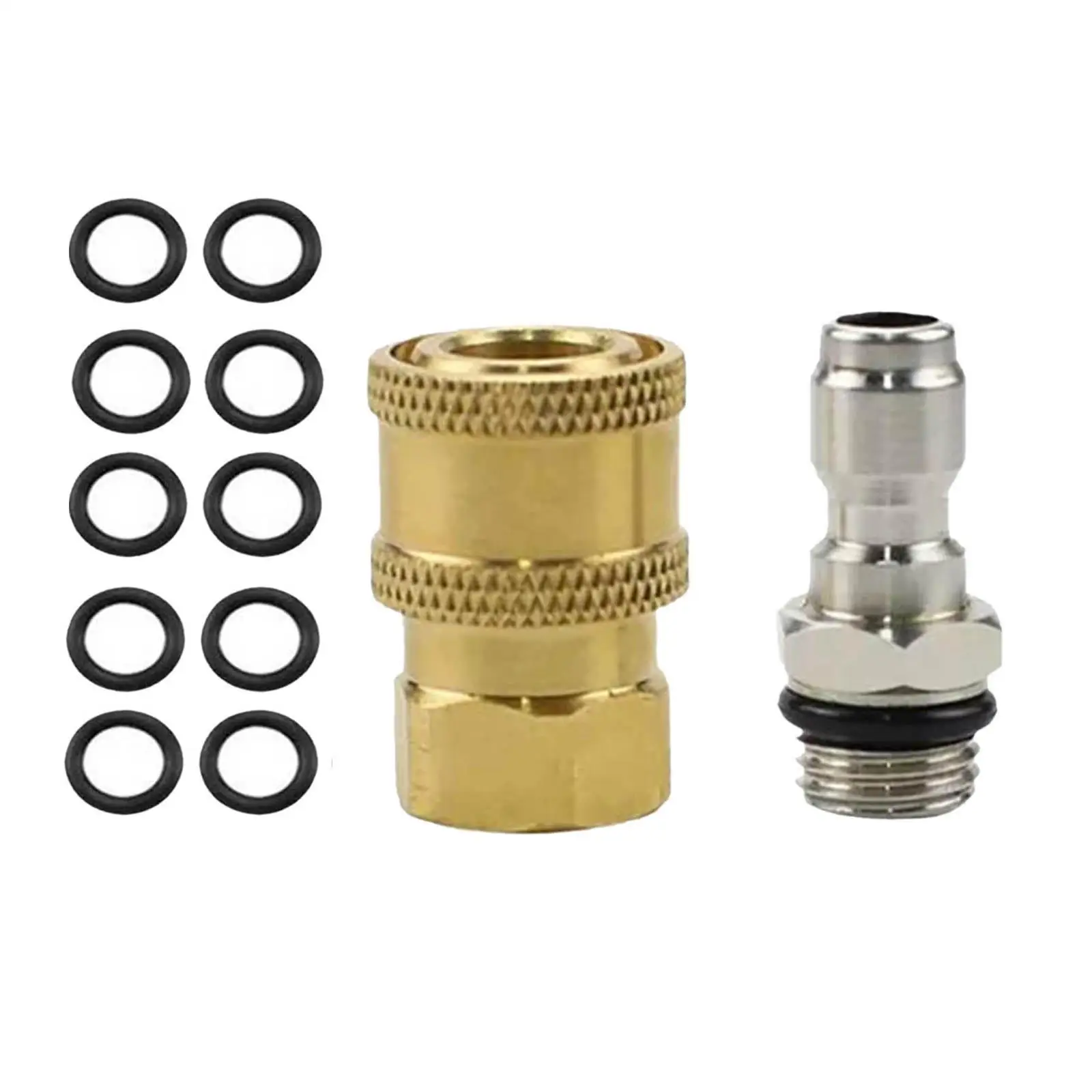 Pressure Washer Adapter Set,1/4 Inch Quick Disconnect Kit With 10 Pack O Ring.5000 Psi