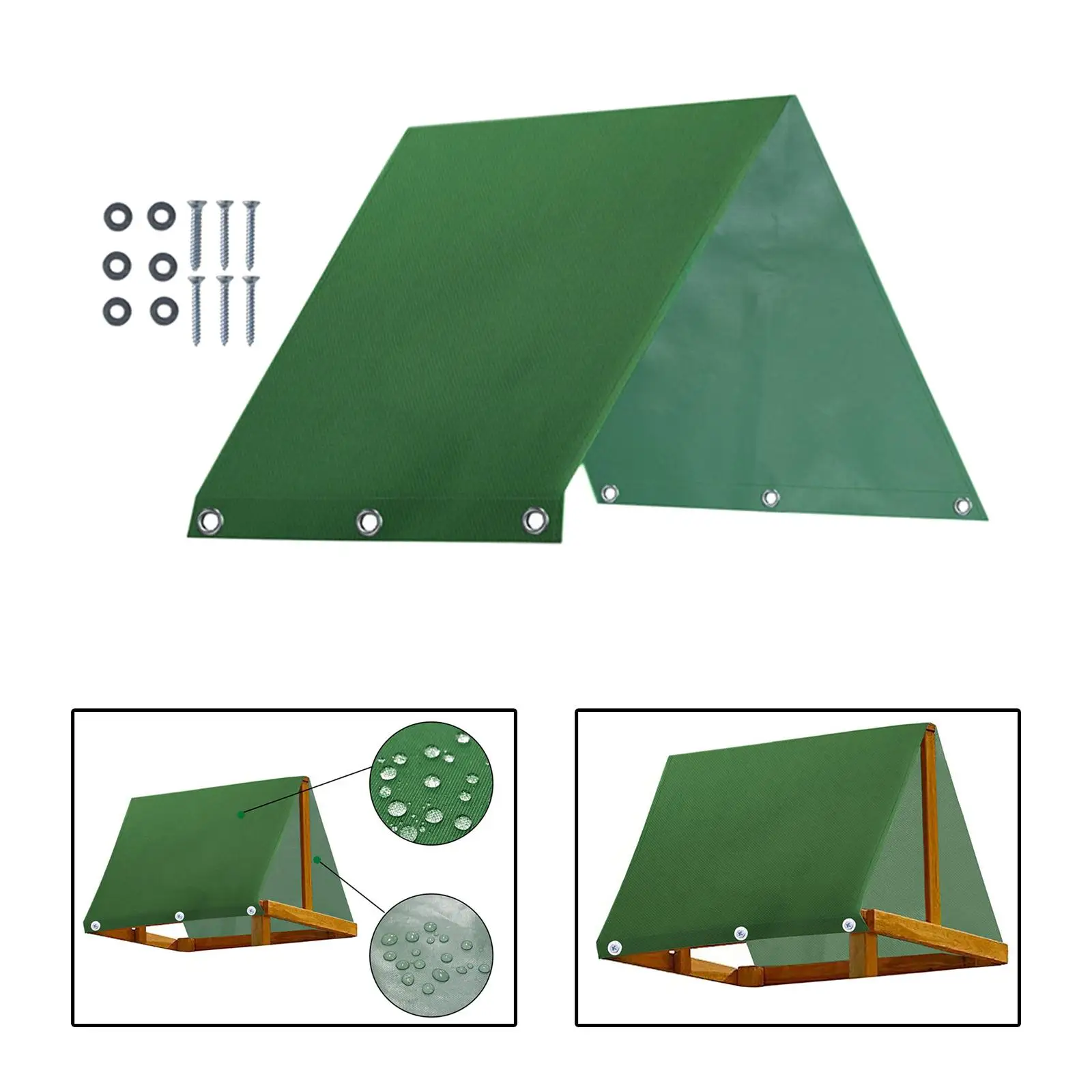 Backyard Playset Canopy Dustproof Screws, Washers Included Playground Roof