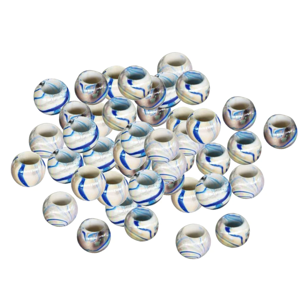 50pcs 7mm Hole Acrylic Round Hair Beads for Braids DIY  Beads Hair Jewelry