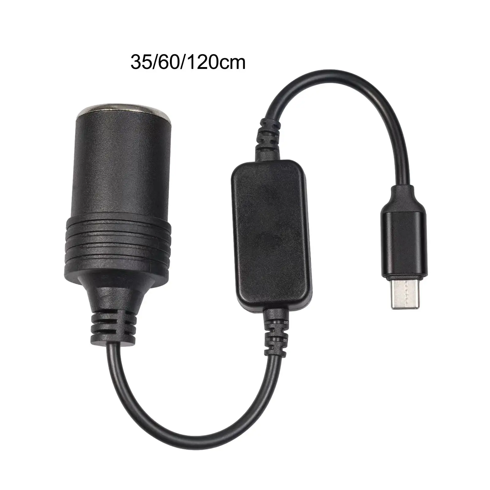 5V USB C Male to 12V Car Cigarette Lighter Female Converter Cable Professional Max Output 12V 1A for Driving Recorder GPS