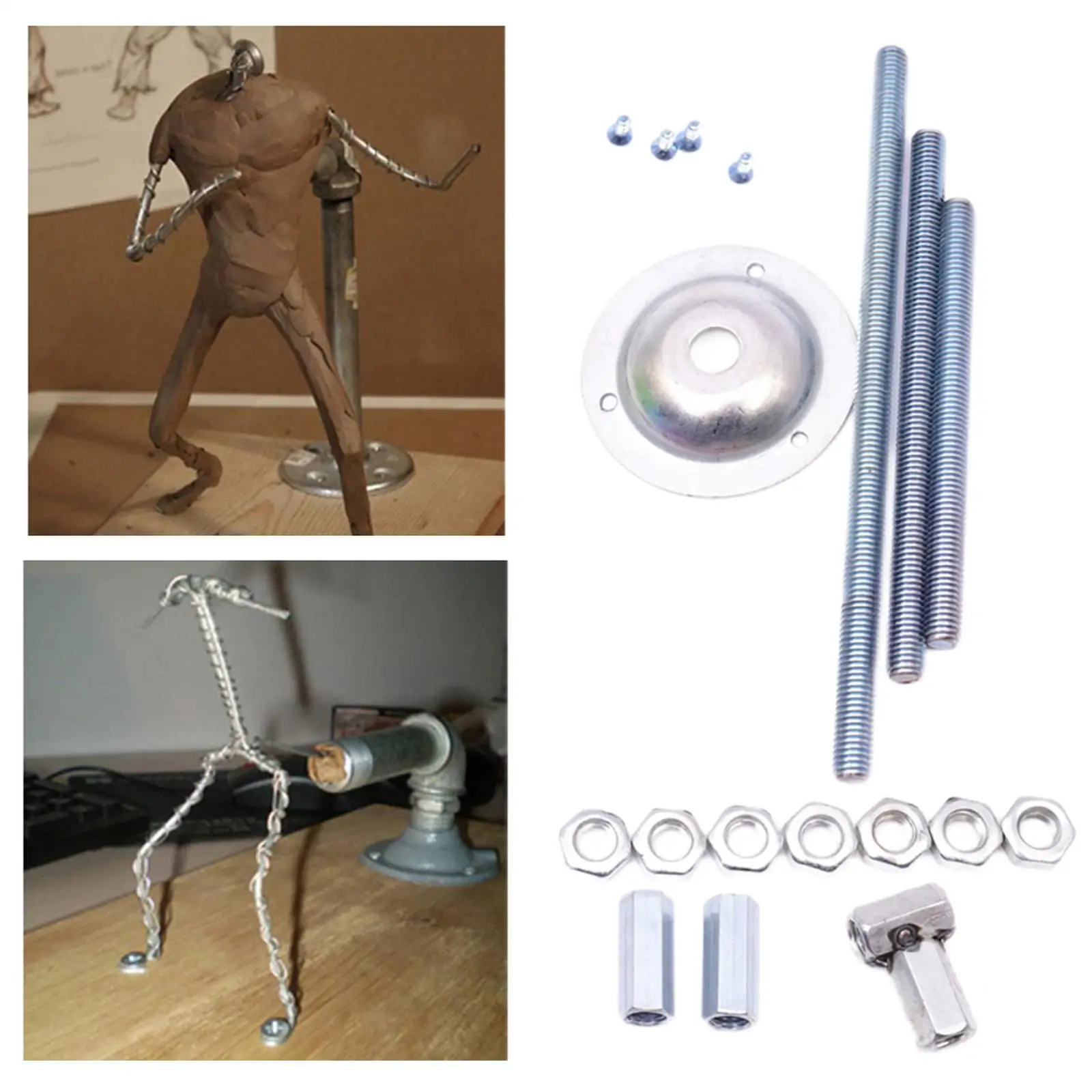 1Set Clay Model Stand Metal Pipe Support Rack DIY Wax Sculpting Carving Modeling Statue Hobby Figure Holder Supplies