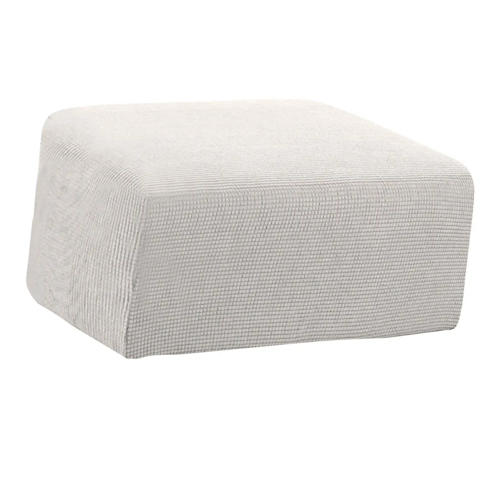 High Stretch Ottoman Cover Rectangle Footrest Cover Machine Washable with Elastic Bottom Rectangle Storage Stool Slipcovers