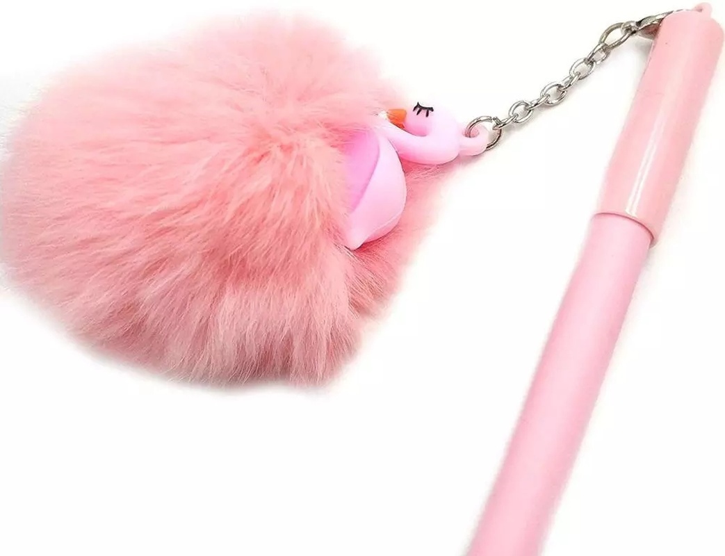 1pc Beautiful Pink Flamingo Gel Pen Plush Swan Pens for School Writing ...