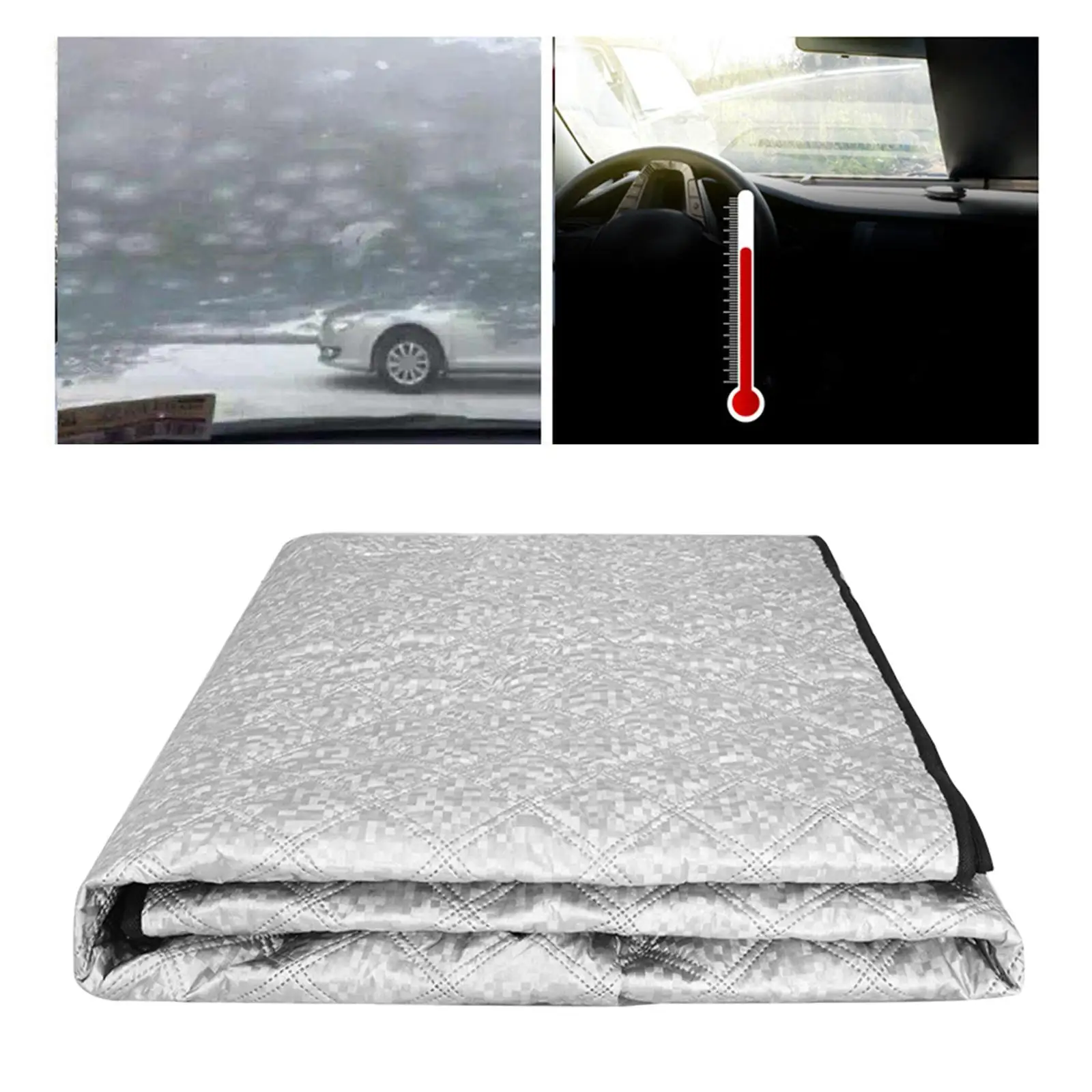 Large Car Windshield Snow Cover Foldable Winter & Summer Frost Protection for Truck SUV