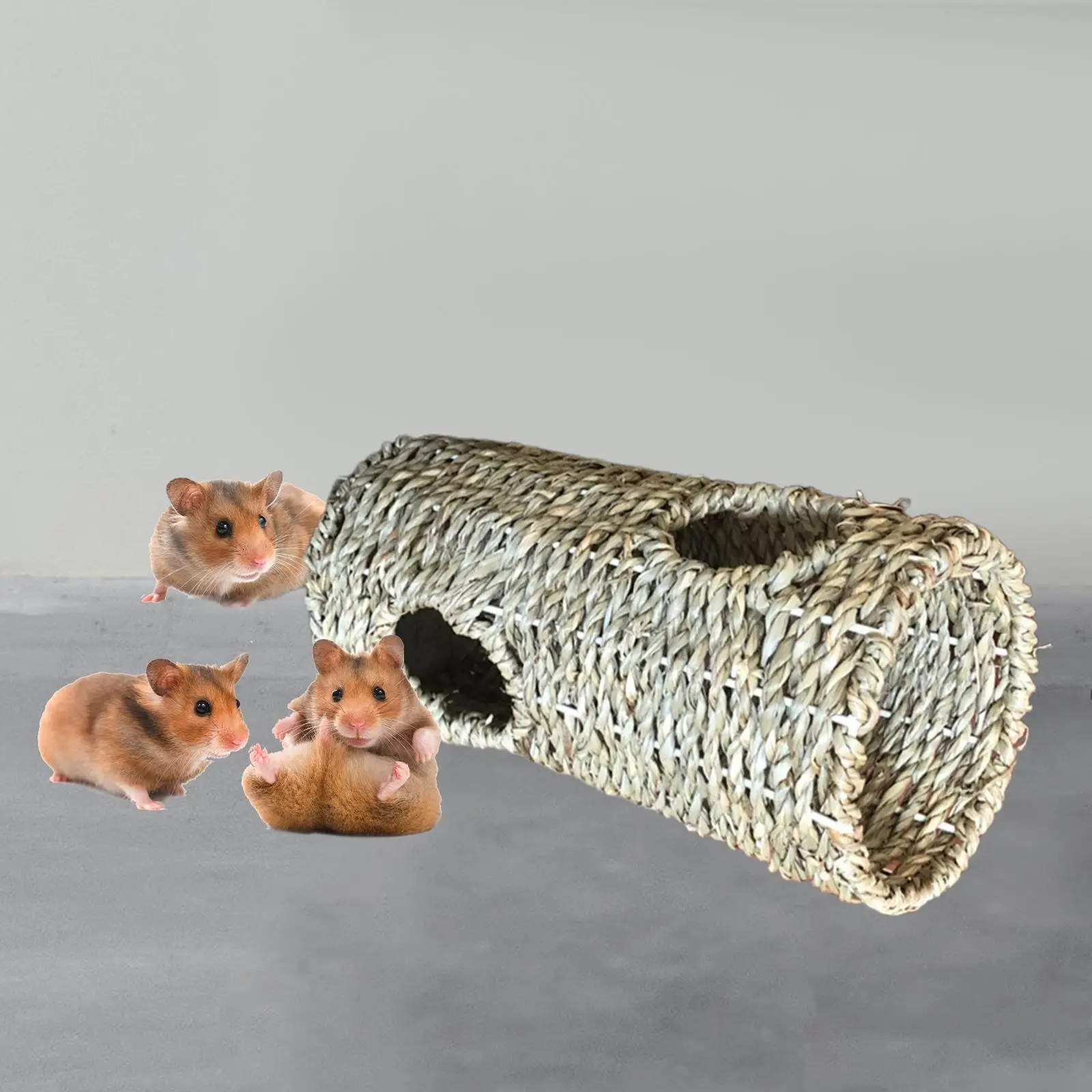 Hamster Grass Tunnel Lightweight Straw Tunnel for Hamster Mice Ferrets