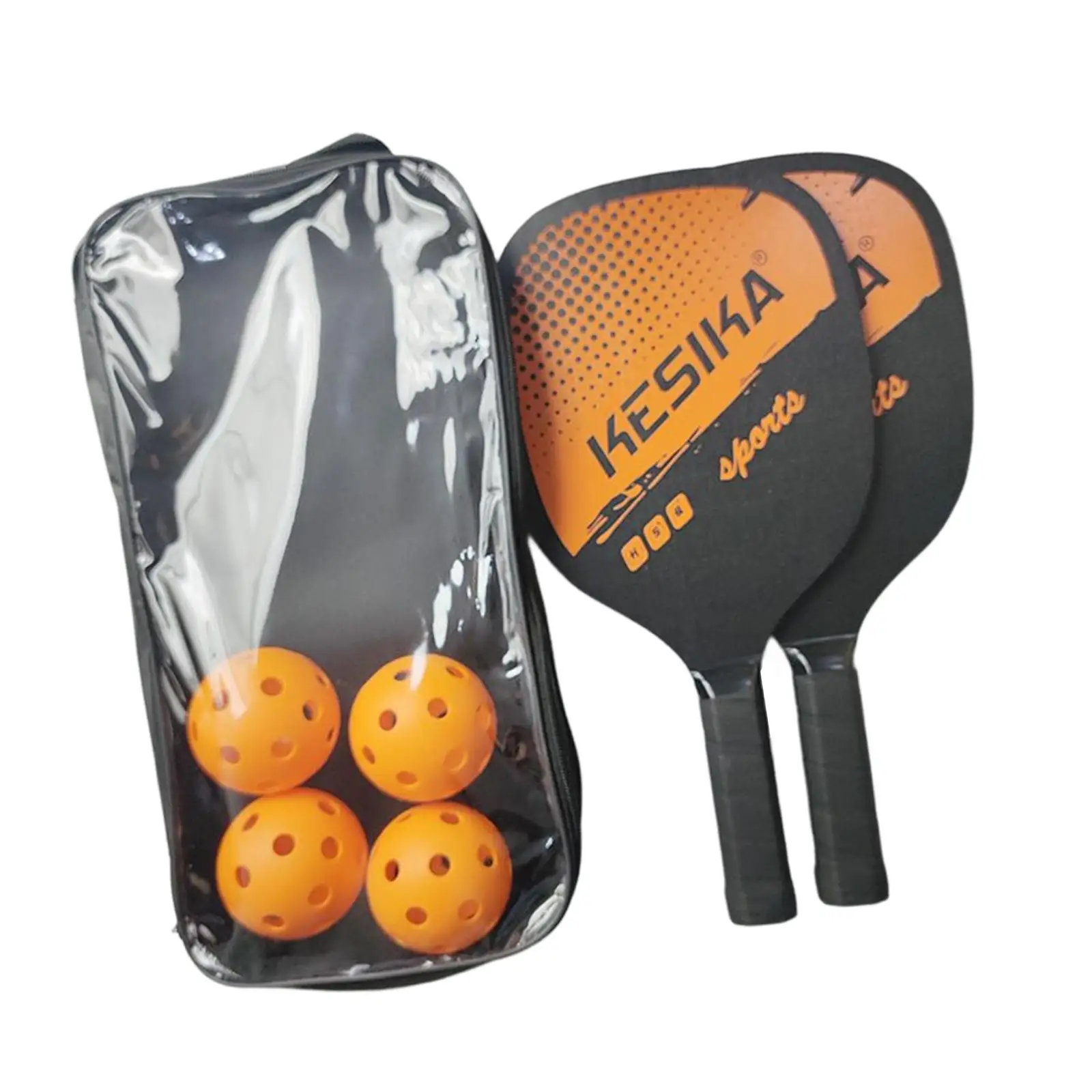 Pickleball Paddle Racket 2 Rackets Comfort Grip Lightweight 4 Pickleballs Storage Bag Wood for Men Women Indoor Outdoor Training