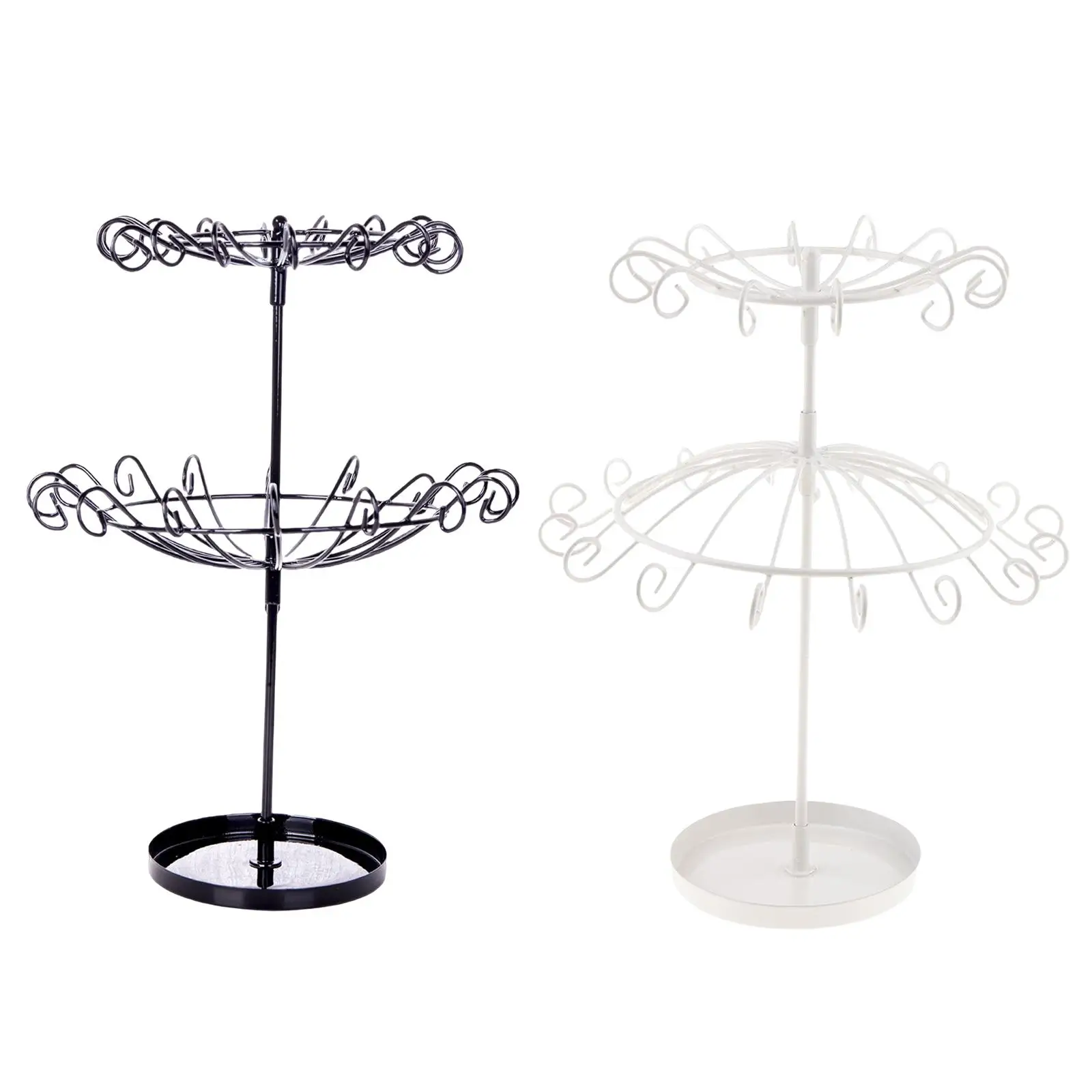 2 Tier Rotating Jewelry Stand Organizer with Tray jewelry Display Rack for Earrings Women Girls Necklaces Rings