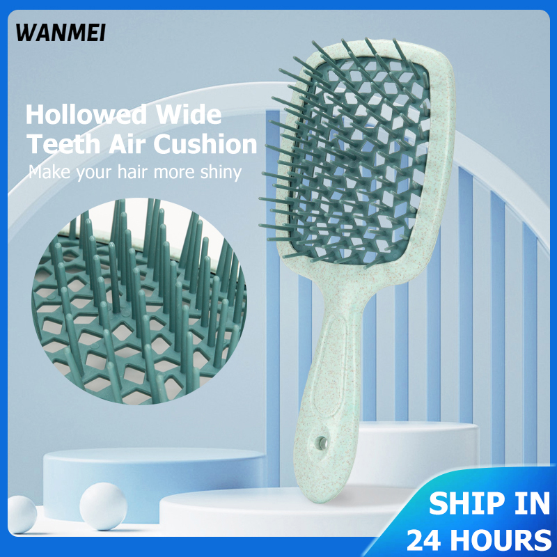 Best of Janeke Wide Teeth Air Cushion Combs Salon Scalp Massage Comb Hair Brush Wheat Straw Environmental Protection Janeke Hair Brush Reviews & Tips