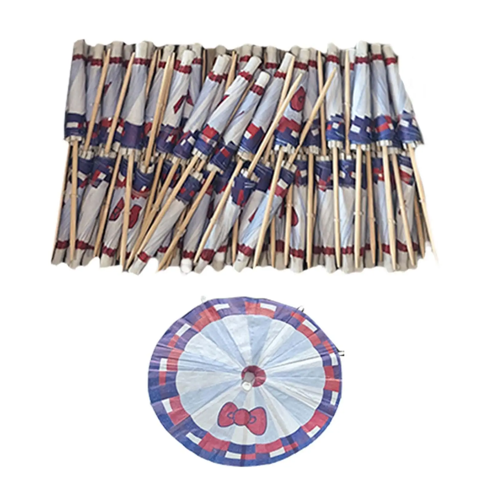 100 Pieces Cocktail Umbrellas Picks Handmade Party Decoration Drink Umbrella Toothpicks for Party Cafe Restaurant Wedding Cake