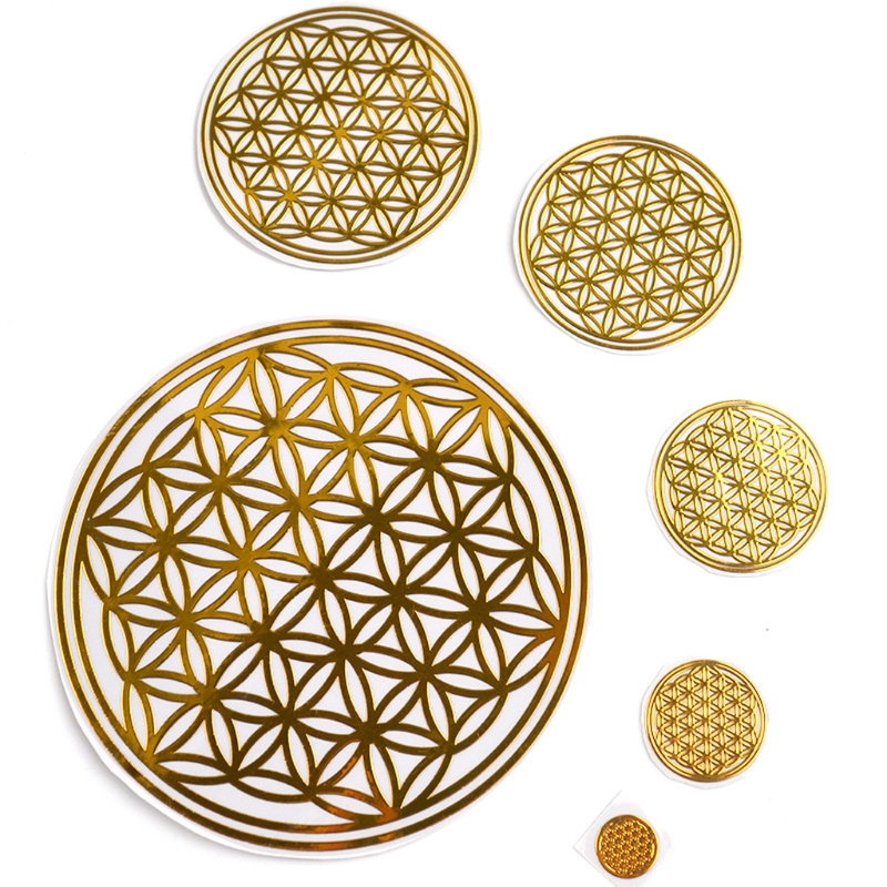 7 Chakra Geometric Copper Energy Tower Orgonite Stickers Flower Life Tree Pyramid Epoxy Resin Material Jewelry Making