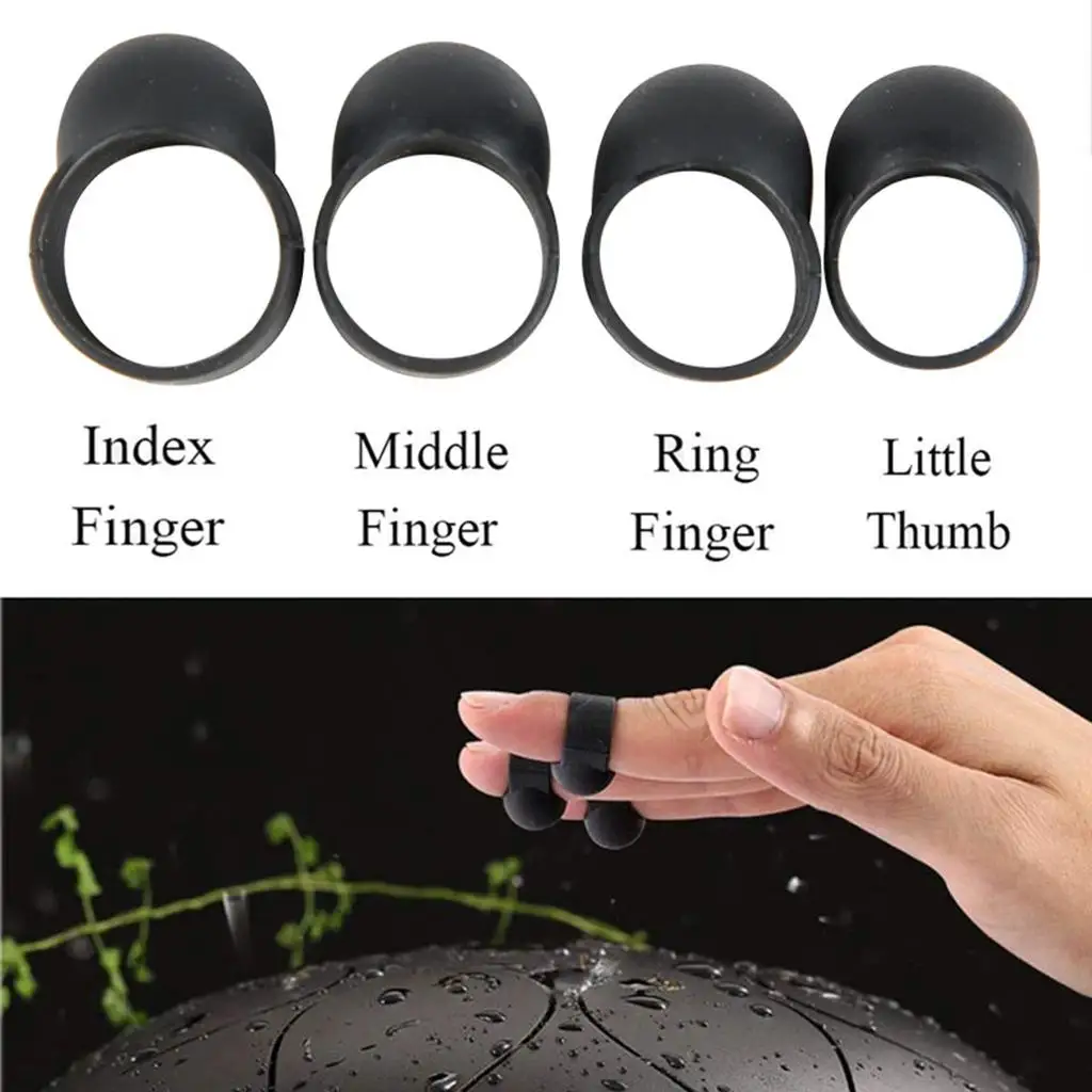 Steel Tongue Drum Finger Picks, Silicone Knocking Finger Sleeves Handpan Percussion Instrument (4 Pcs)