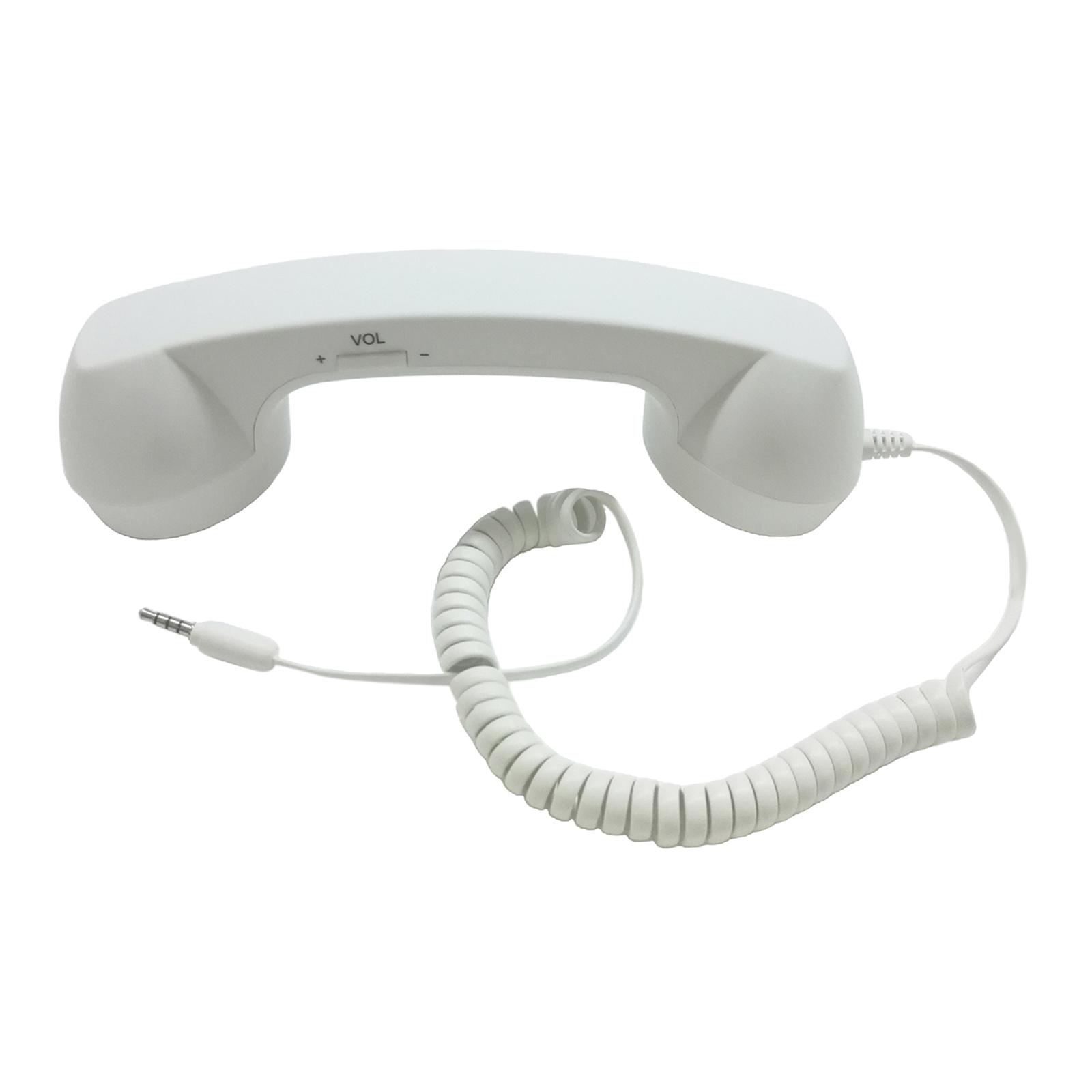 Retro Telephone Handset 3.5mm Stylish Comfort Classic Radiation Proof Handset Receiver Mic Speaker for iPhone iPad Smartphone