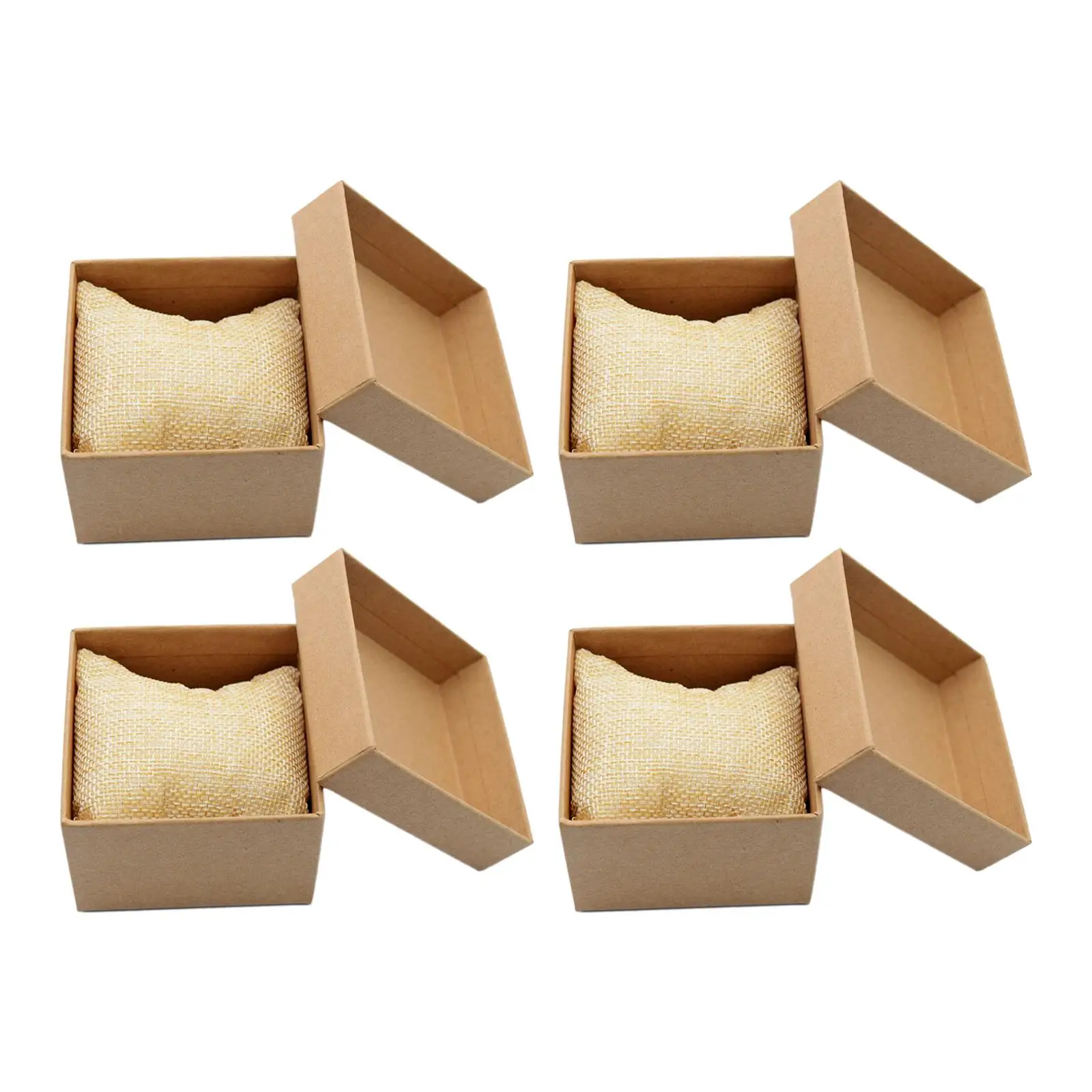 4Pcs Kraft Watch Box Jewelry Display Case Trinkets Packing Box Single