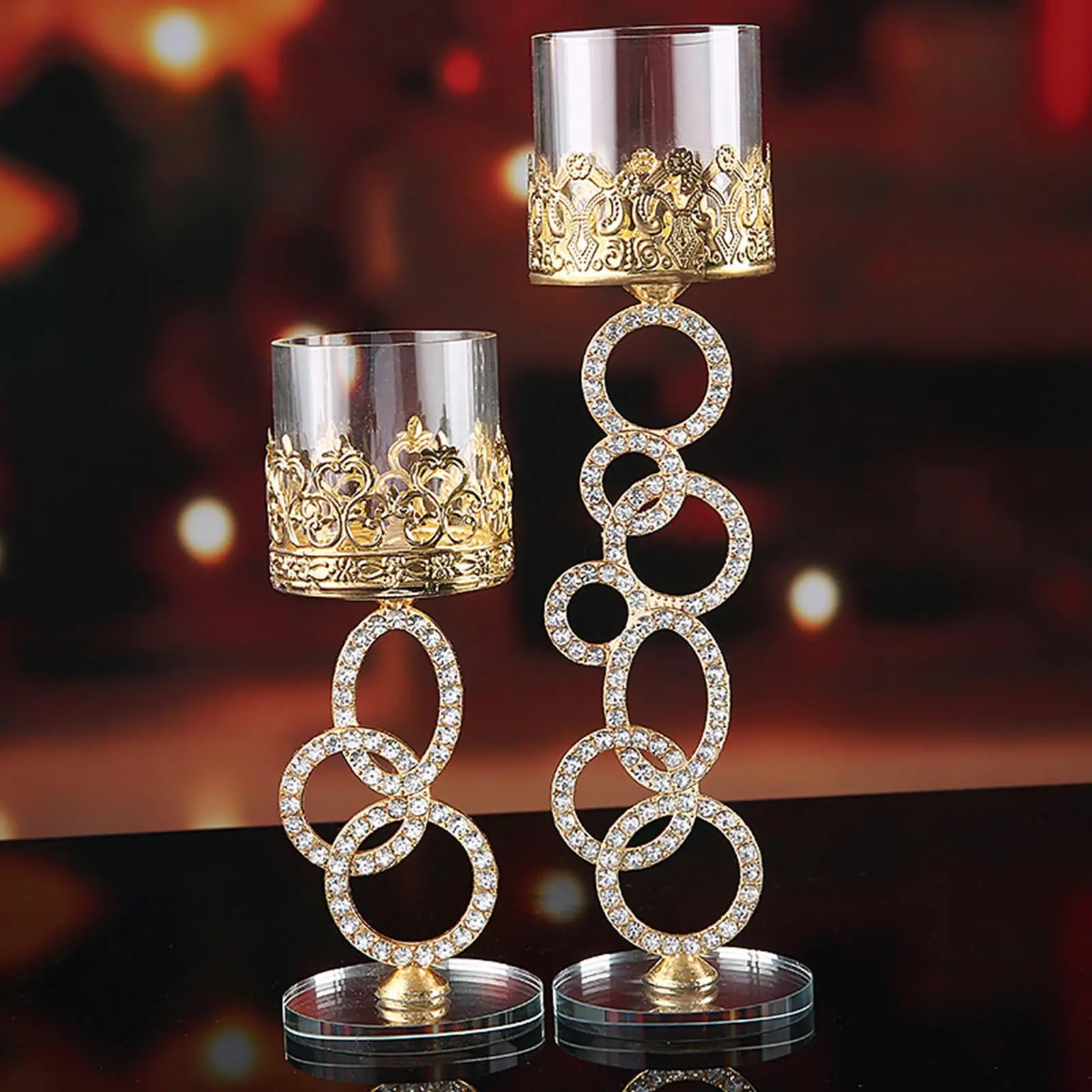 Candle Holders Ornament Tea Light Holder Crystal Candlestick