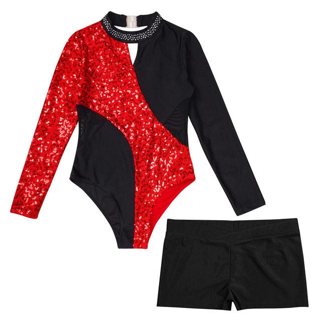 Justaucorps Gymnastique Garçon Avec Strass - Manches Longues - Pour Danse, Ballet, Patinage Artistique - Taille 5-16 Ans - 3