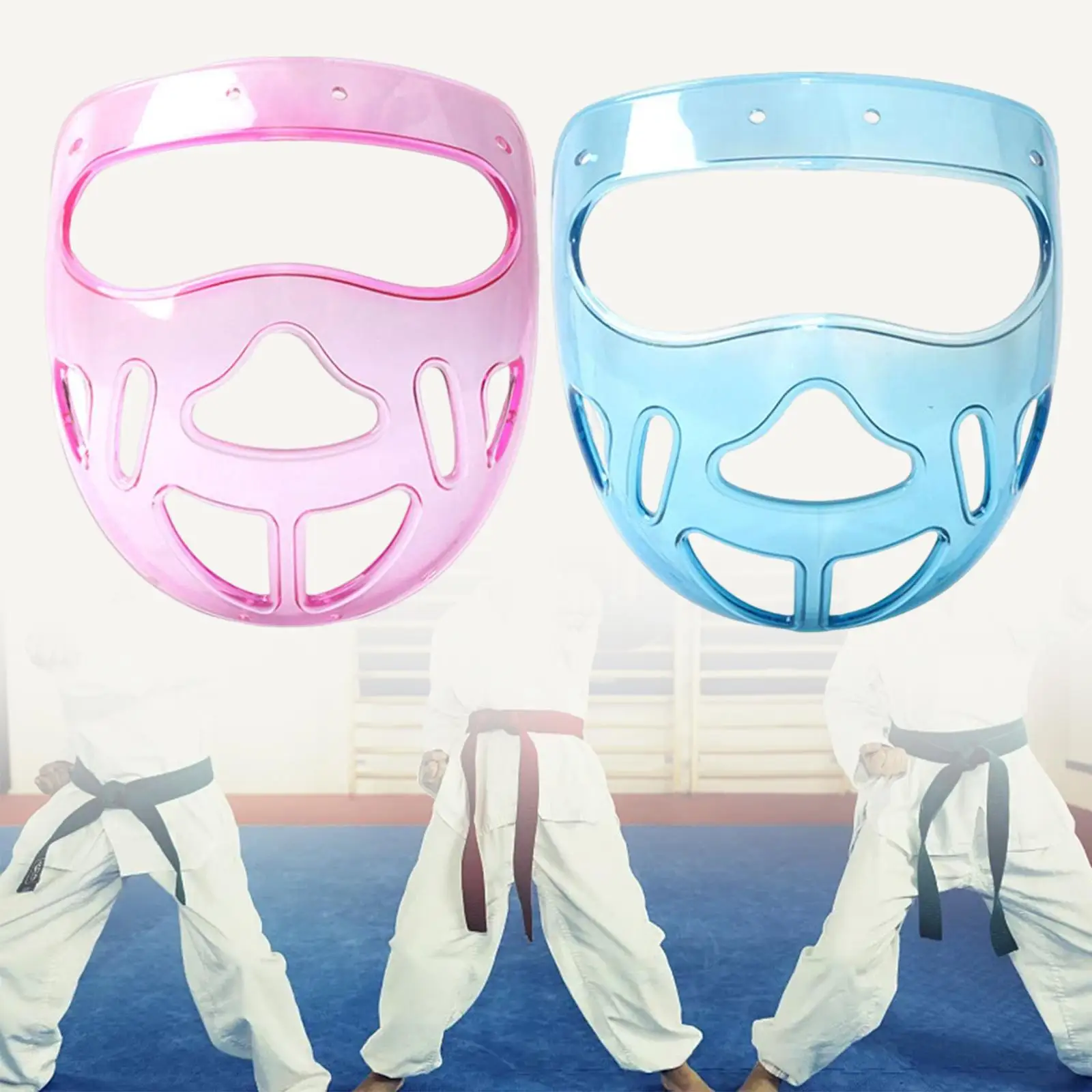 Clear Taekwondo Faceguard Face Protective Removable Face Protection Cover for Martial Arts Boxing Sanda Sparring Adults