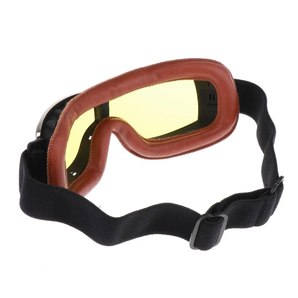 Motorcycle Vintage  Anti-Scratch Motorbike Sunglasses Eyewear Glasses for Half /  (Yellow Lens)