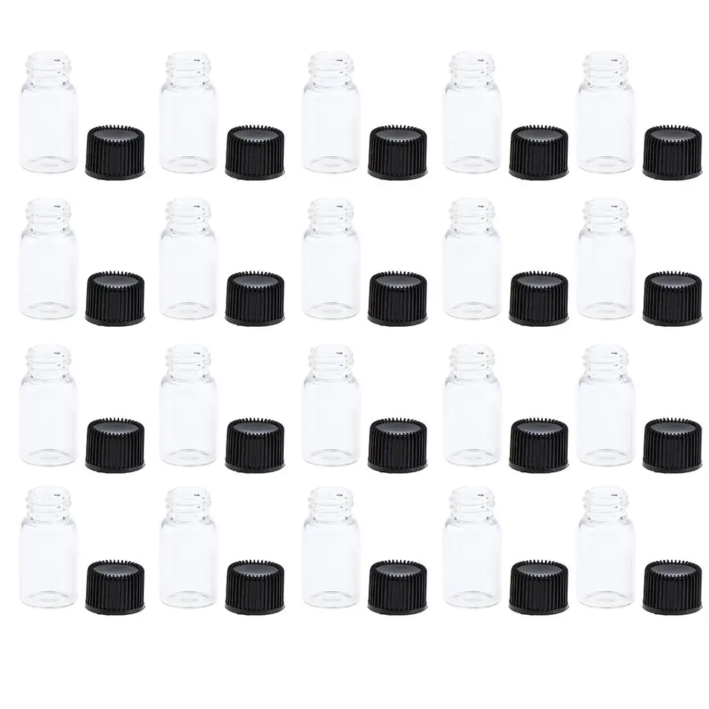 Liquid Cosmetic Sampling Glass Bottles Vials Screw Containers acity 3ml Pack of