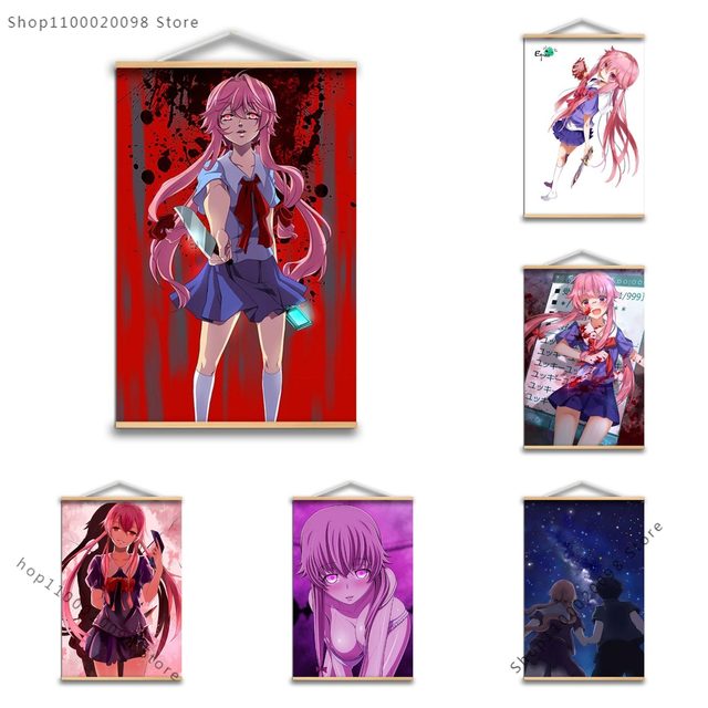 Anime Mirai Nikki Poster Kraft Paper Prints Future Diary Yuno Gasai Vintage  Home Room Cafe Bar Art Wall Decor Aesthetic Painting