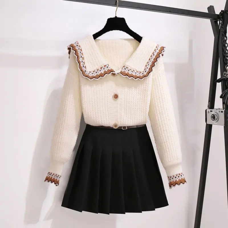 primavera outono terno feminino nova moda coreana idade reduzindo topo saia fina elegante feminino conjunto de duas peças