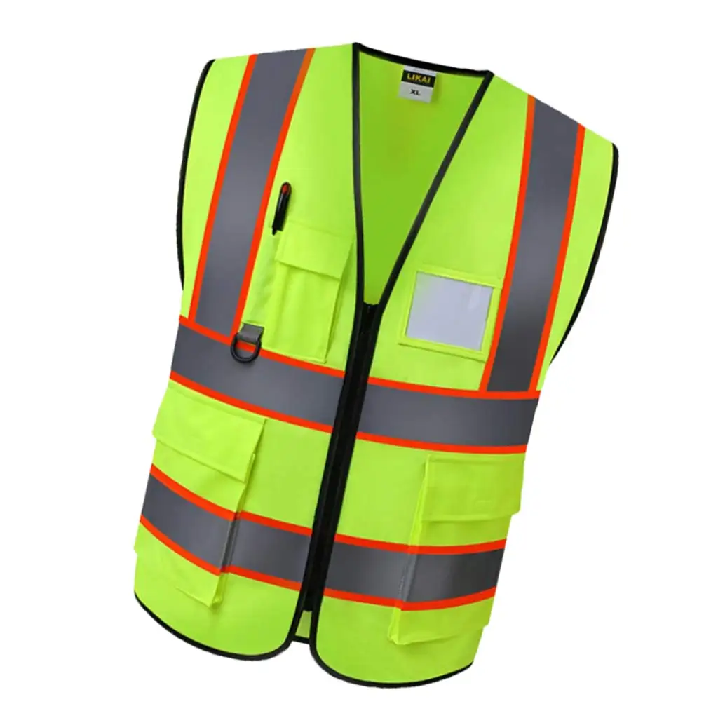 Pro Reflective Safety Vest Builders Cleaning Size Gear Accessory