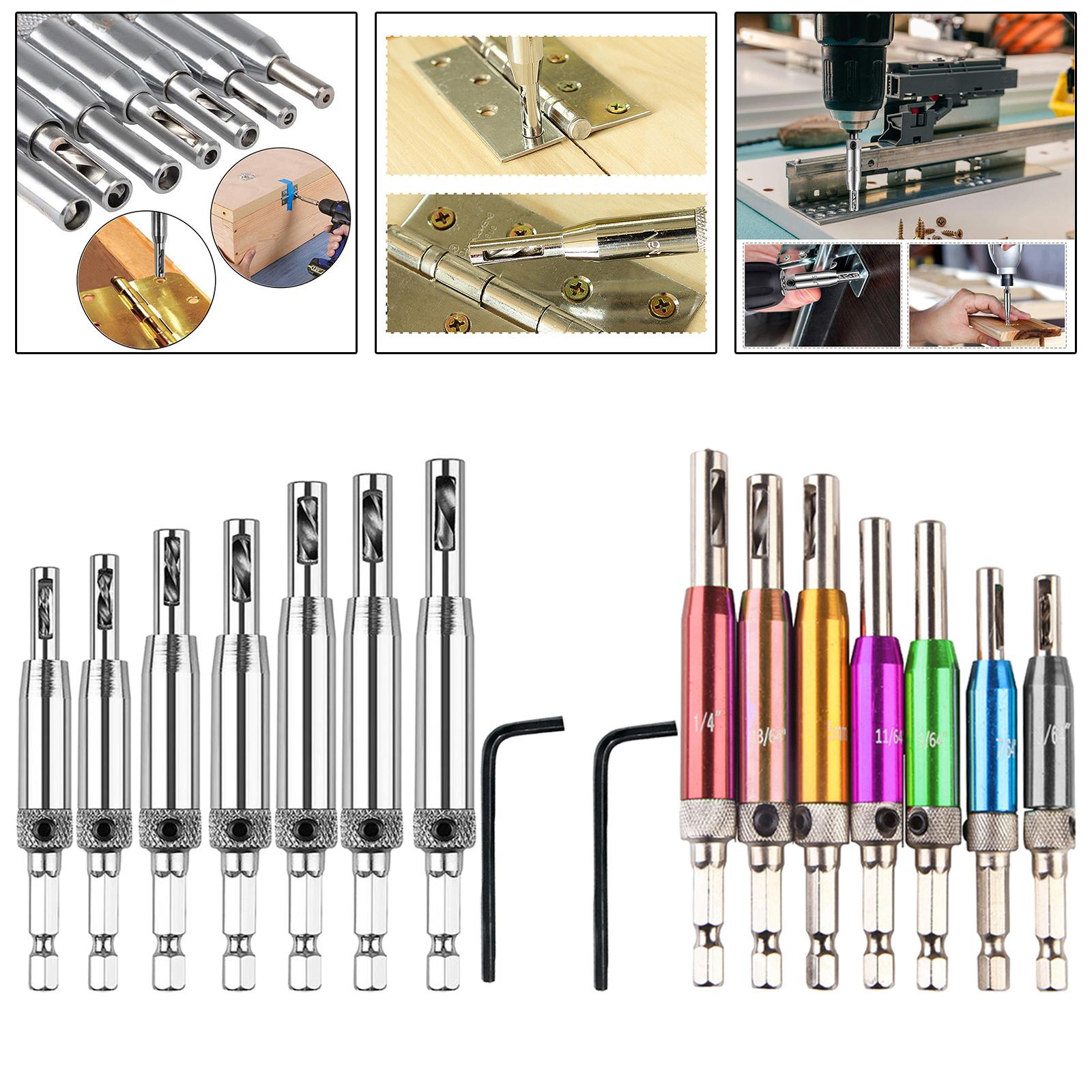 7x Hex Shank Self Center Hinge  Tool with Wrench 5/64