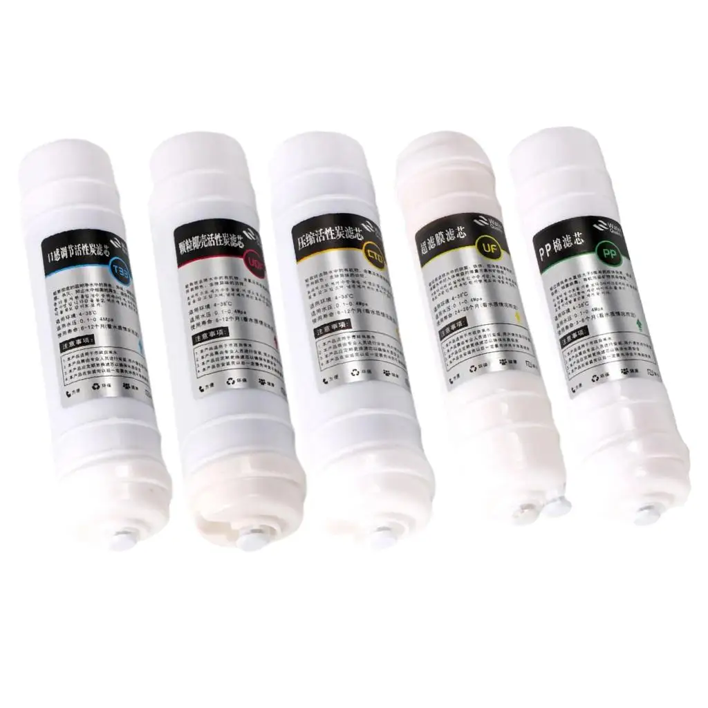 5-Stage filtration Membrane Water Filter Bottle Replacement Cartridges 10inch