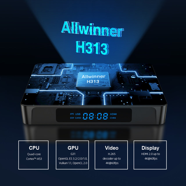 X96H TV Box Android 13 – 4Go RAM 32Go ROM, H618 Quad-Core, WiFi 6 Dual Band, 6K HDR, Bluetooth 5.0