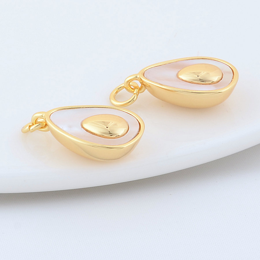 2PCS 10*13MM 11*18MM 14K Gold Farbe Messing mit Shell Tropfen Herz Charms anhänger Halskette Ohrringe Schmuck Machen Zubehör – Detail 11