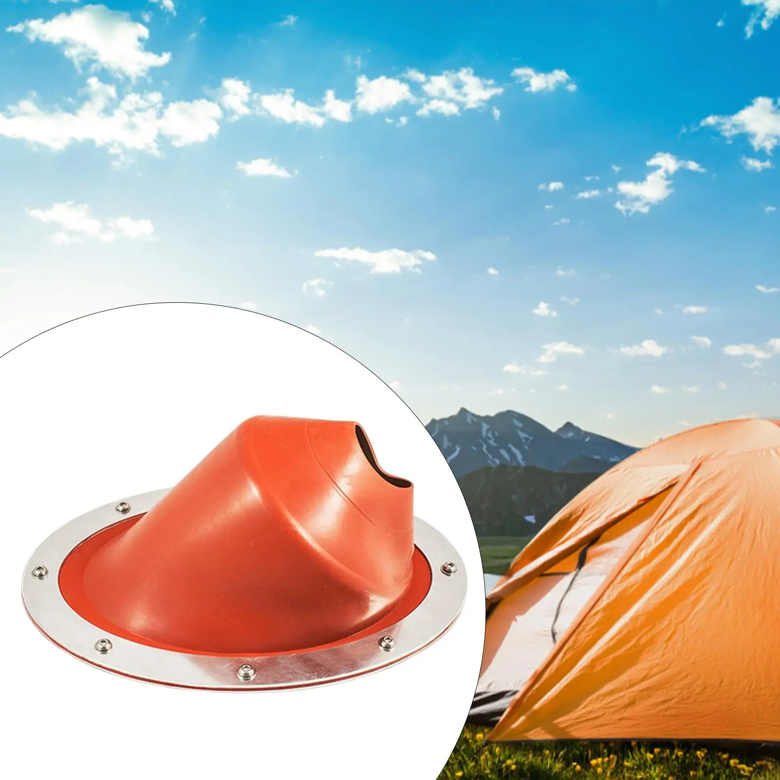 Tent Flue Jack Round Base Portable Durable Silicone Flexible Flue Flashing Kit for Workshop Tents Sheds Summerhouses