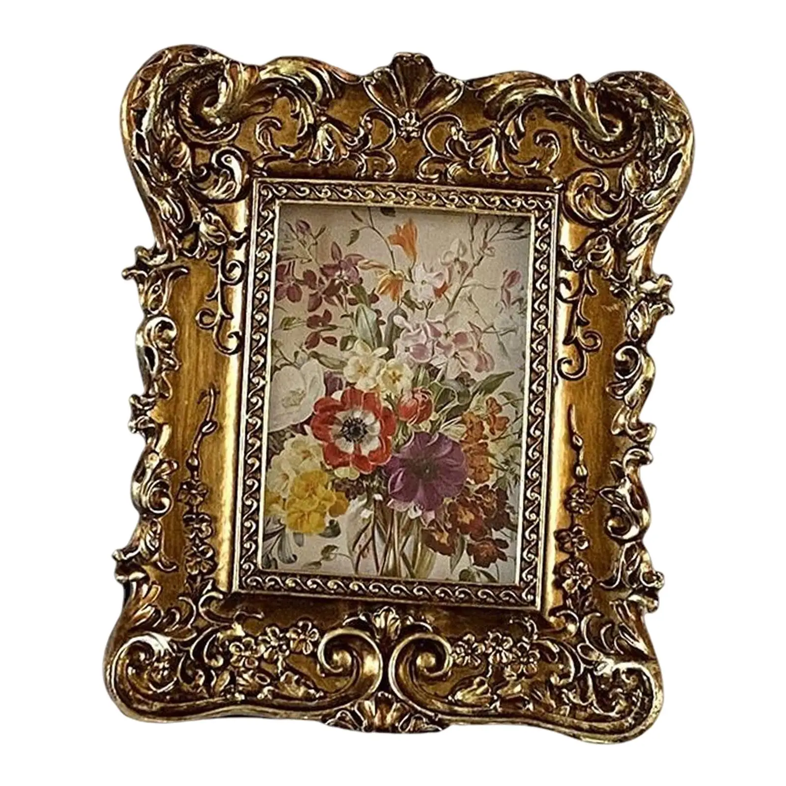 Vintage Style Photo Frame Photo Holder Desktop Wall Hanging Photo Gallery Resin Picture Frame for Holiday Office Home Decor