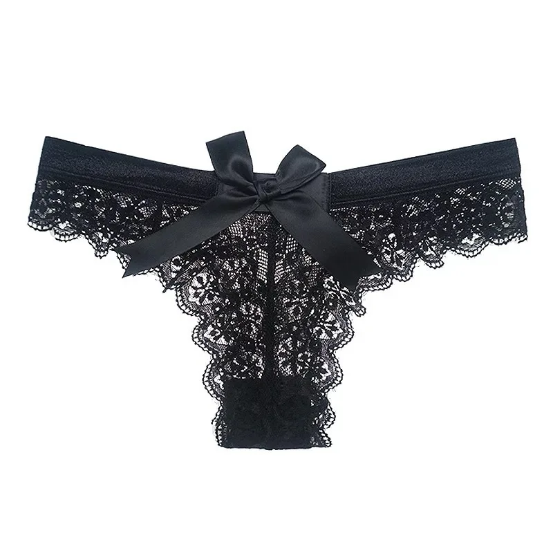 Sheer Panties Women Underwear G String Lace Underwear Women T Back Thong  Style Hot Sheer Knickers size S Color Black