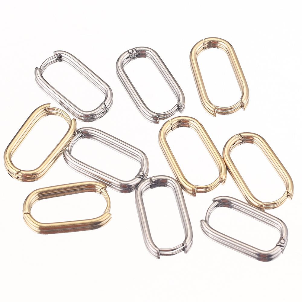 6 stücke 13*23mm Oval Edelstahl Ohrringe Ohr Haken Gold-Platte Schmuck Erkenntnisse Hoops für Frauen Retro ohrring Mode Großhandel – Detail 3