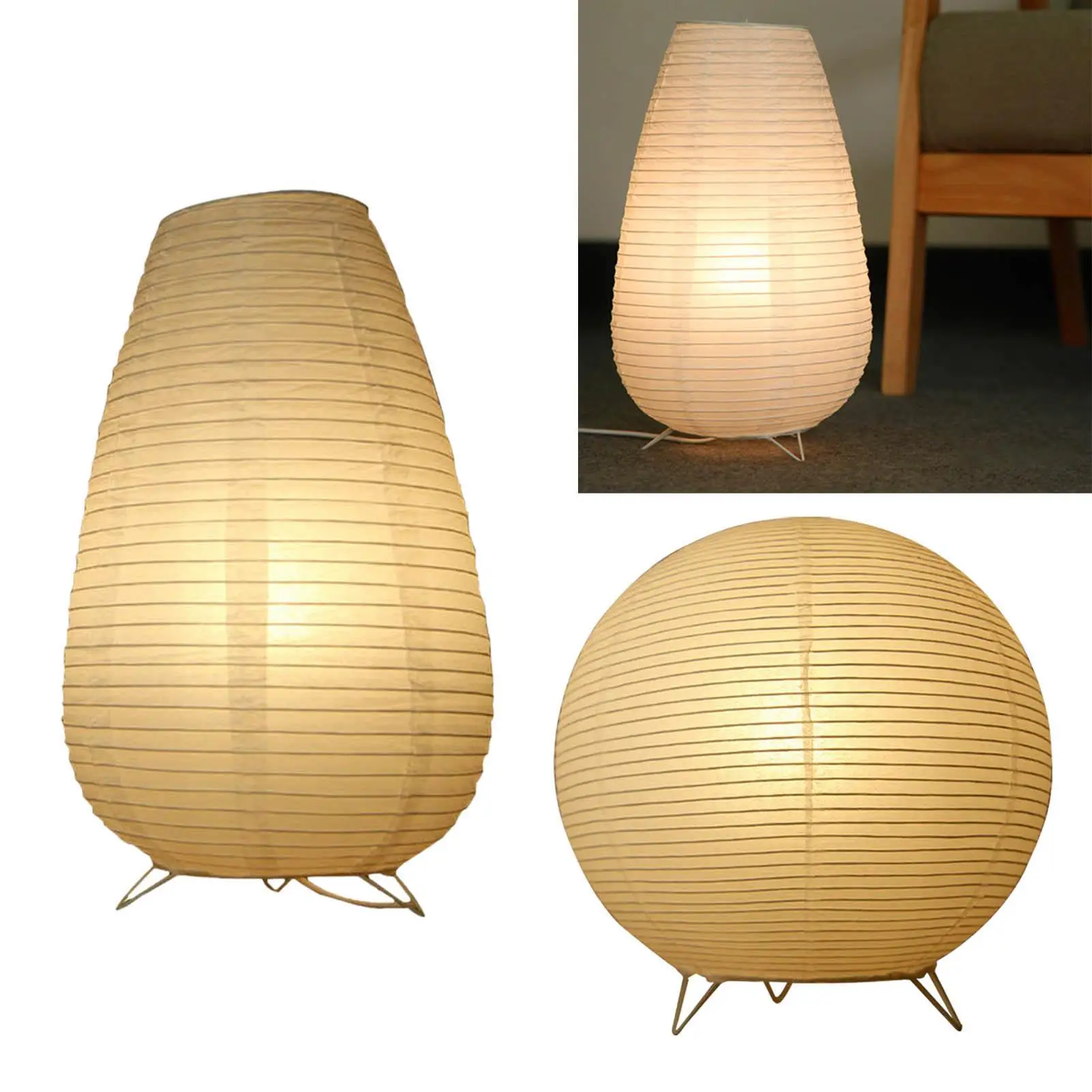 NightStand Table Lamp Paper Shade for Bedroom Dresser Partiesr Handmade