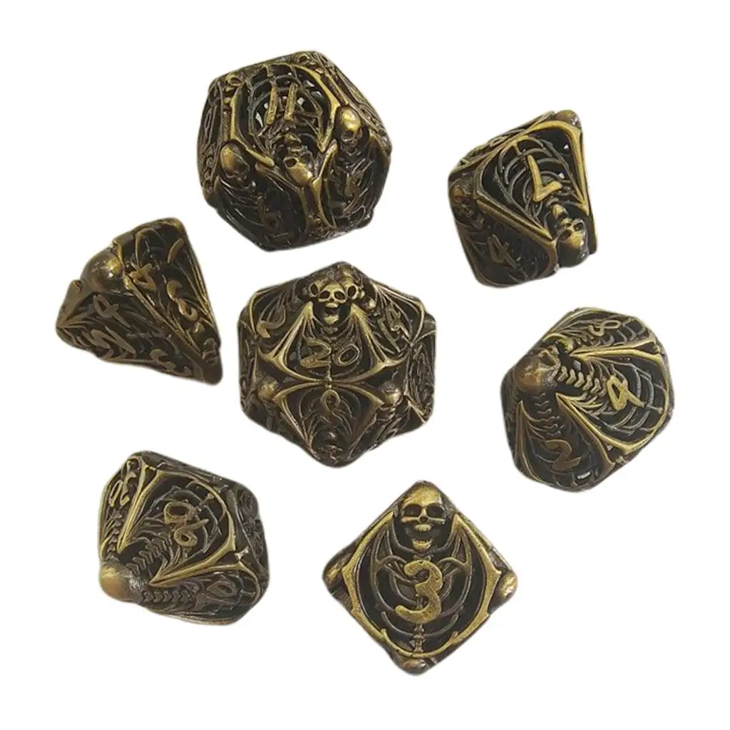 7 Pieces Ancient Polyhedral Dices DND Board Game Dices Set for Bar Toys Lovers Dices Gift MTG RPG Entertainment Dices Set