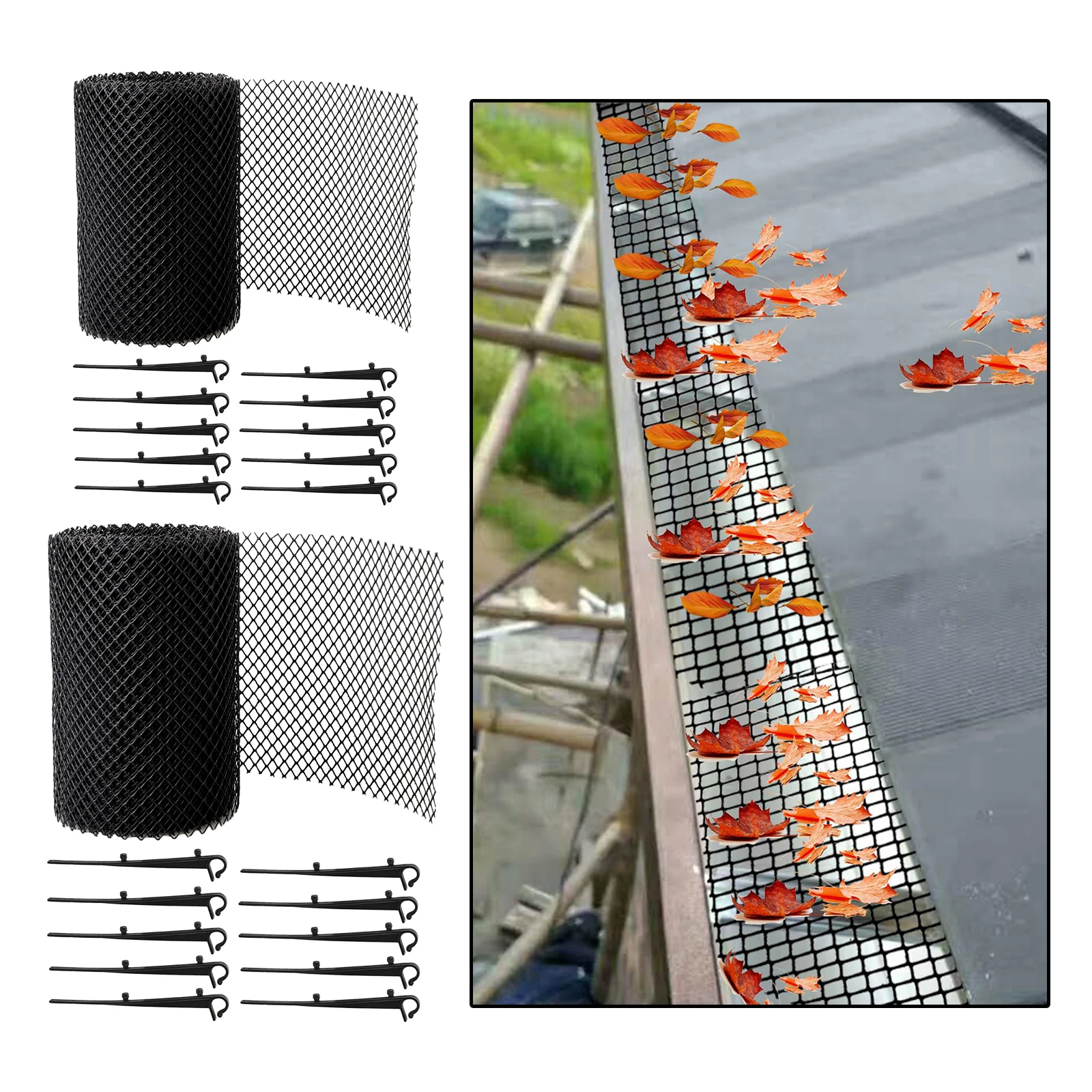 Roof Mesh - 10 Clip Hooks Einfach Zu Installieren Mesh to Debris Clogging