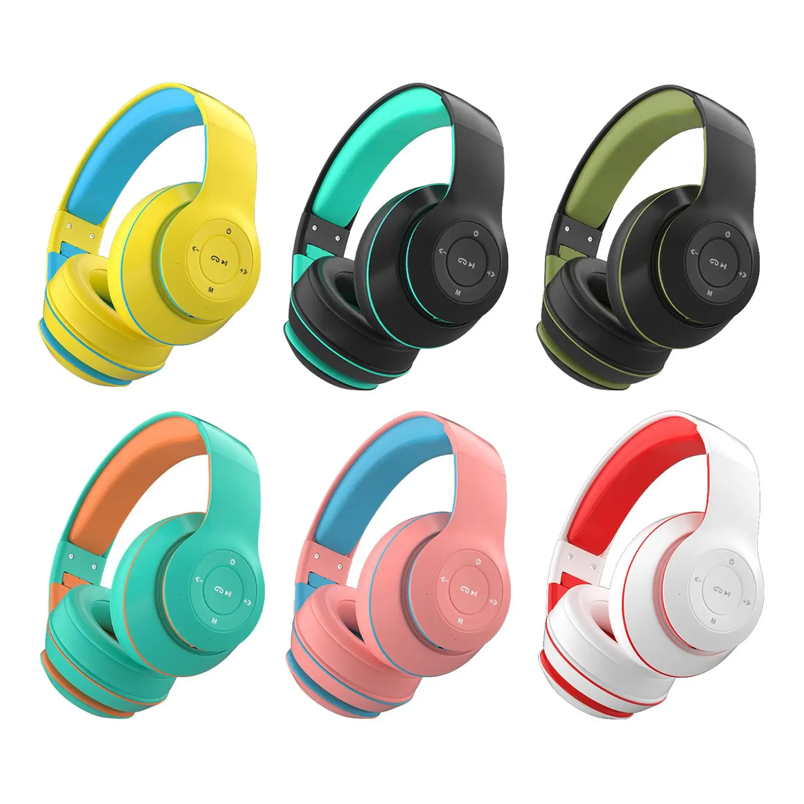 Wireless Headset Noise Canceling Built in Mic Bluetooth V5.1 Soft Protein Earmuffs Headphone for Cellphone PC Laptop Children