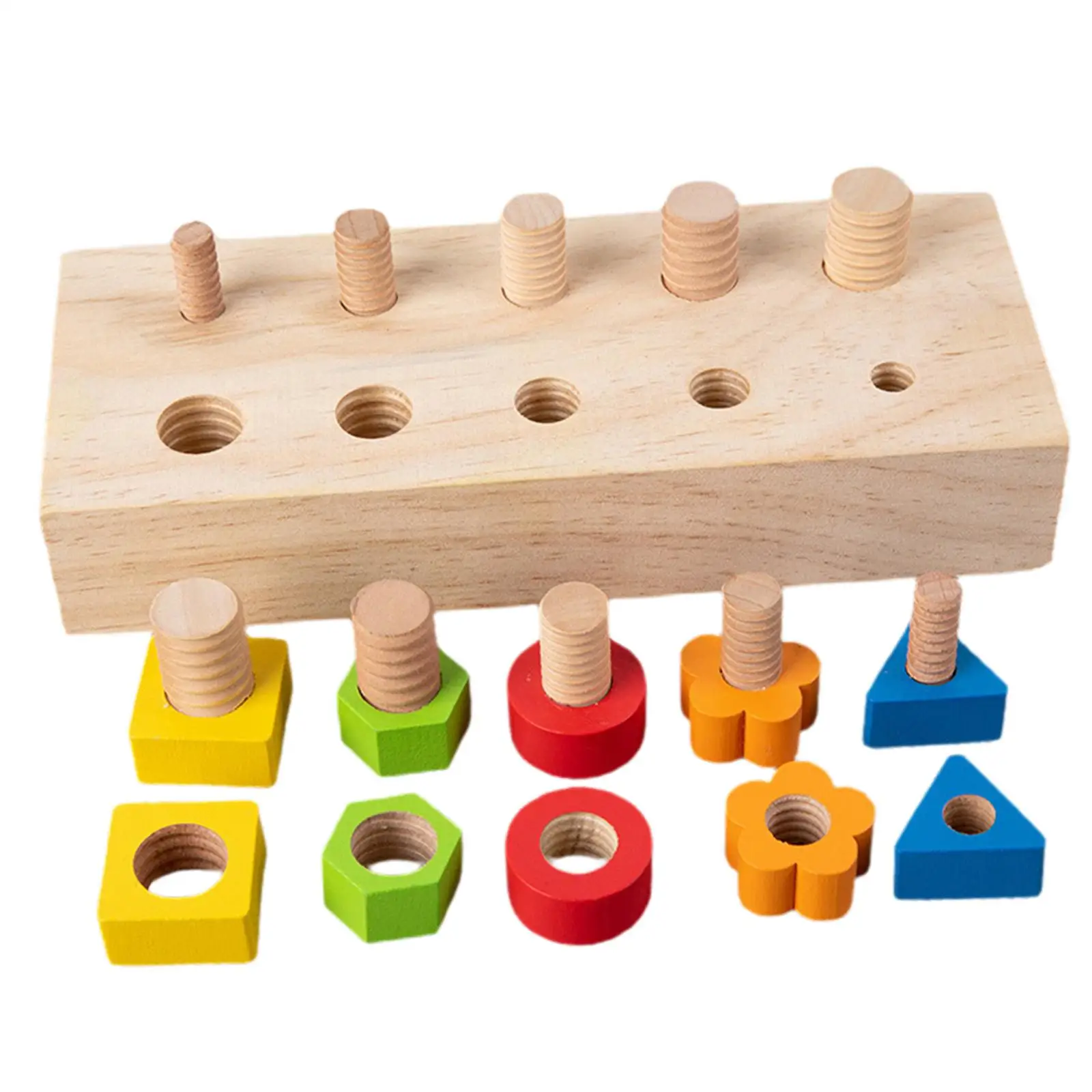 Montessori Wood Nuts And Bolts Board Toy ,  Matching Entertaining