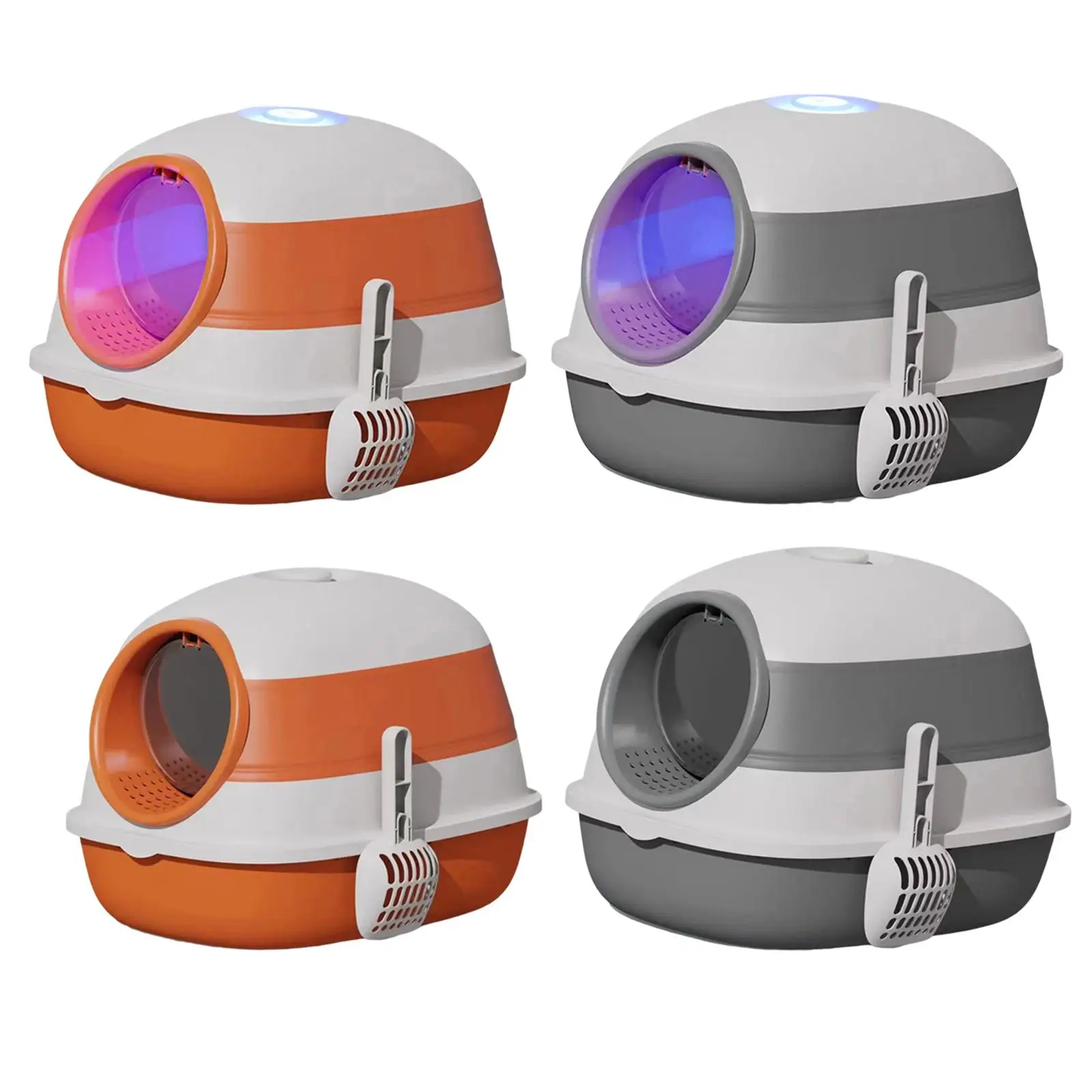 Folding Cat Litter Box Large Space Enclosed W/ Scoop Hidden Easy Clean Kitty House Portable Hooded Sand Box Basin Toilet