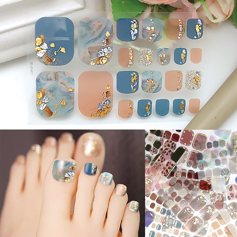 Best of 22 Tips Toe Nail Wraps Full Cover Nails Sticker Art Decorations Manicure Nail Vinyls Adhesive Nails Deco For Women Girls DIY Reviews & Tips