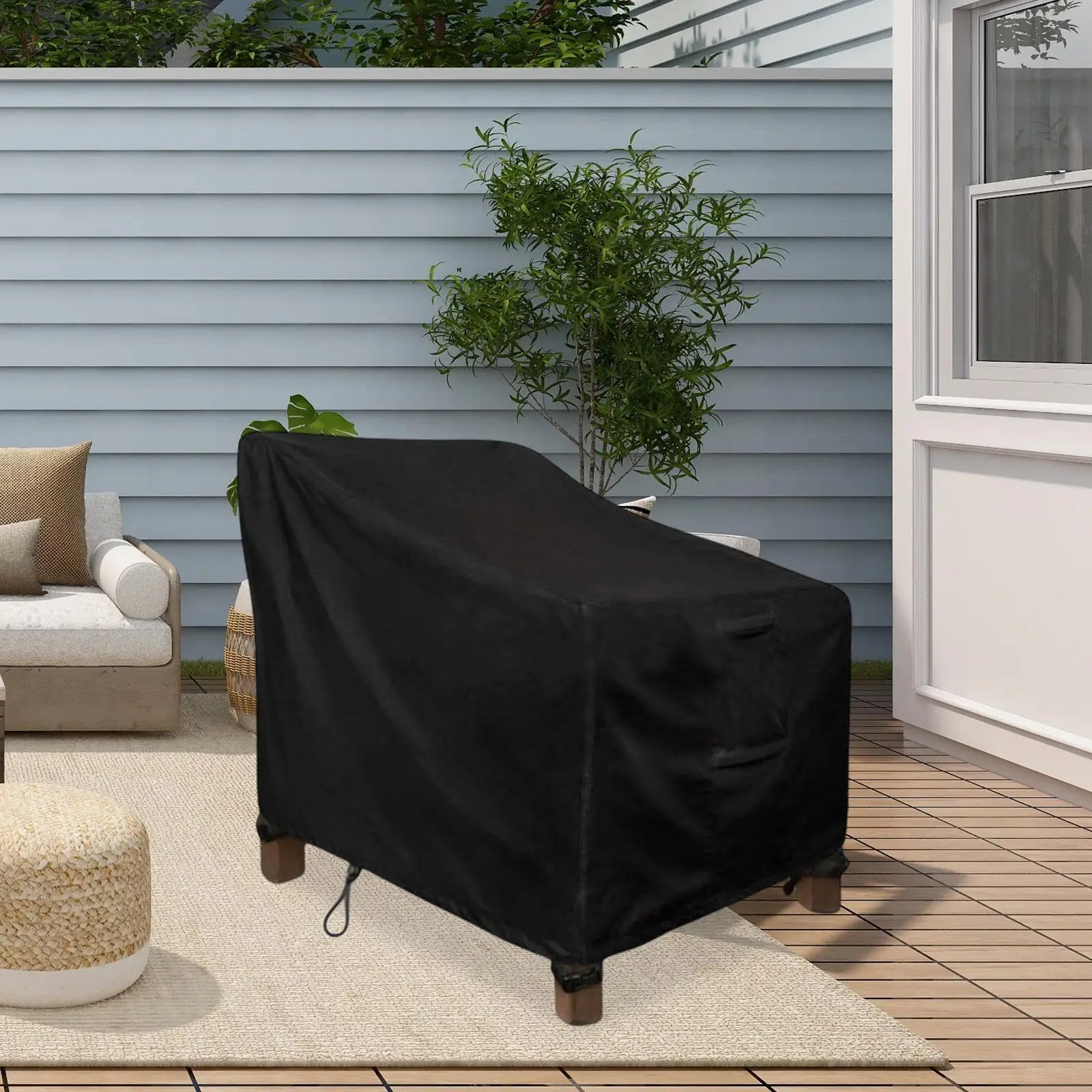 Outdoor Garden Furniture Covers Waterproof Rain Snow Chair Covers Black, Chair Dust Cover