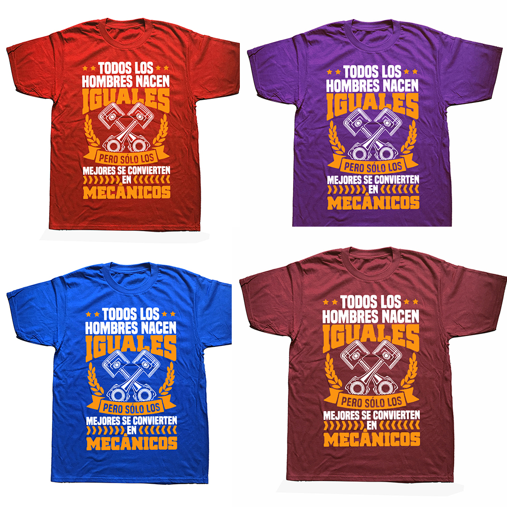 Autowerk statt T-Shirt lustige spanische Texte mechanische Arbeiter Papa Geschenk Retro T-Shirts Baumwolle Unisex weiche T-Shirts EU-Größe – Detail 4