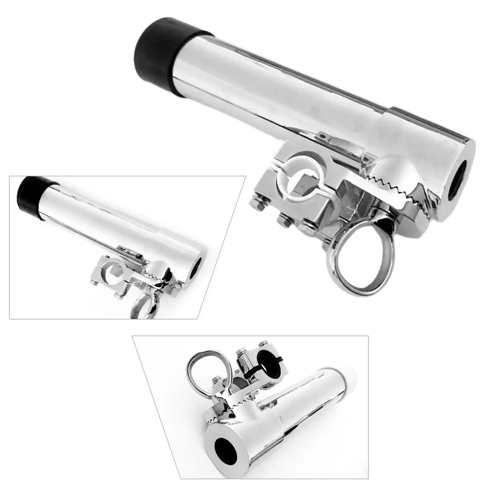 Stainless Steel Fishing Rod Holder Durable Accessories Rail Mounted Clamp
